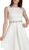 Poly USA - 8042 Sleeveless Bateau Jacquard A-line Dress in White