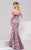 49982 Off-Shoulder Floral Print Evening Gown