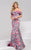 Jovani Off-Shoulder Floral Print Evening Gown 49982 - 1 pc Print In Size 16 Available
