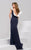 Jovani - Ruffled Jewel Neck Evening Gown 50332 In White and Gray