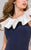 Jovani - Ruffled Jewel Neck Evening Gown 50332 In White and Gray
