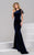 50340 Lace Embellished Velvet Dress