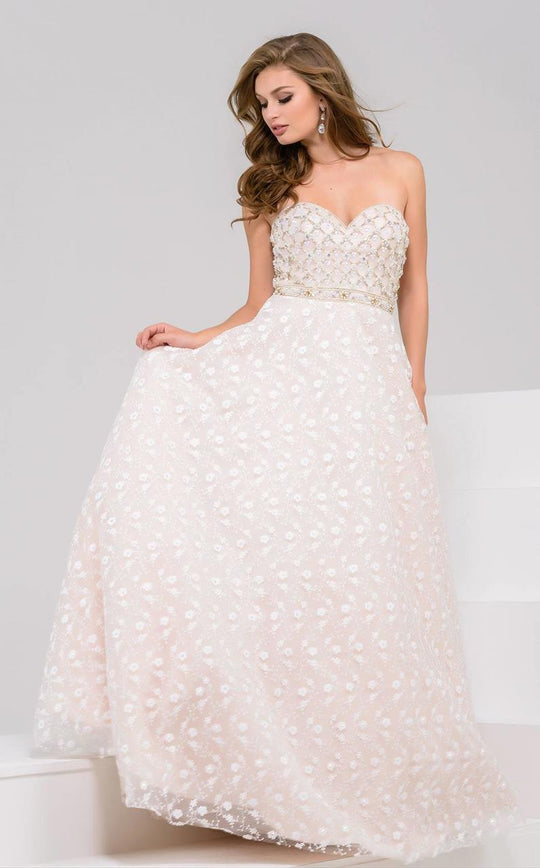 50553 Strapless Beaded Ballgown