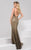 50595 Deep V-neck Fitted Evening Gown