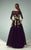 Beside Couture - BC1227 Floral Designed Illusion Bateau Dress in Black and Yellow