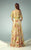 Beside Couture - BC1230 Floral Lace A-line Dress in Orange and Green