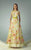 Beside Couture - BC1231 Floral Lace Bateau A-line Dress in Orange and Green