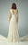 Beside Couture - BC1238 Lined A Line Dress with Floral Accent in White