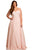 Johnathan Kayne - 8045K Asymmetrical Lace Up Back Ballgown In Pink