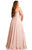 Johnathan Kayne - 8045K Asymmetrical Lace Up Back Ballgown In Pink
