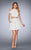 La Femme - 25021 Two Piece High Neck A-line Dress in White