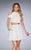 La Femme - 25021 Two Piece High Neck A-line Dress in White