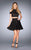 La Femme - 25021 Two Piece High Neck A-line Dress in Black
