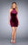 La Femme - 25032 Sleeveless Halter Sheath Cocktail Dress in Red