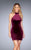 La Femme - 25032 Sleeveless Halter Sheath Cocktail Dress in Red