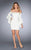 La Femme - 25033 Off-Shoulder Sheath Dress in White