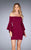 La Femme - 25033 Off-Shoulder Sheath Dress in Red
