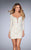 La Femme - 25038 Lace Deep Sweetheart Neck Sheath Dress in White