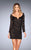 La Femme - 25038 Lace Deep Sweetheart Neck Sheath Dress in Black