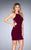 La Femme - 25058 Halter Cocktail Dress with Back Cut Outs in Red