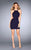 La Femme - 25058 Halter Cocktail Dress with Back Cut Outs in Blue