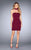 La Femme - 25062 Unique Cutaway Collar Dress in Red