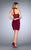 La Femme - 25062 Unique Cutaway Collar Dress in Red