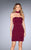 La Femme - 25062 Unique Cutaway Collar Dress in Red