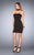 La Femme - 25062 Unique Cutaway Collar Dress in Black