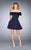 La Femme - 25070 Ruffled Off-Shoulder A-line Dress in Blue