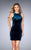La Femme - 25091 High Halter Neck Sheath Dress in Blue