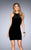 La Femme - 25091 High Halter Neck Sheath Dress in Black