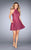 La Femme - Halter Neck Lace A-line Dress 25099 in Pink