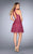La Femme - Halter Neck Lace A-line Dress 25099 in Pink