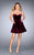 La Femme - 25108 Sweetheart Velvet A-line Dress in Red
