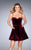 La Femme Sweetheart Velvet A-line Dress 25108 In Red