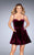 La Femme - 25108 Sweetheart Velvet A-line Dress in Red