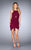 La Femme - 25109 Strappy Halter Cutaway Short Dress in Red