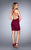 La Femme - 25109 Strappy Halter Cutaway Short Dress in Red