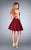 La Femme - 25114 Two Piece Halter Ruched Cocktail Dress in Red