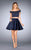 La Femme - 25120 Beaded Two Piece Off Shoulder Short Dress in Blue