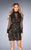 La Femme - 25121 Illusion High Neck Cocktail Dress  in Black
