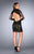 La Femme - 25121 Illusion High Neck Cocktail Dress  in Black