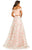 Johnathan Kayne - 8048 Two Piece Off Shoulder A-line Dress In Orange and Green