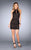 La Femme - 25130 Halter Neck Lace Cocktail Dress in Black