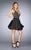 La Femme - 25132 Deep V-Neckline Babydoll Dress in Black