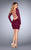 La Femme - 25134 Long Sleeved Lace Cocktail Dress in Purple