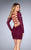 La Femme - 25134 Long Sleeved Lace Cocktail Dress in Purple