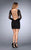 La Femme - Long Sleeved Lace Cocktail Dress 25134 In Black