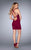 La Femme - 25139 Deep V-Neck Sheath Dress in Red